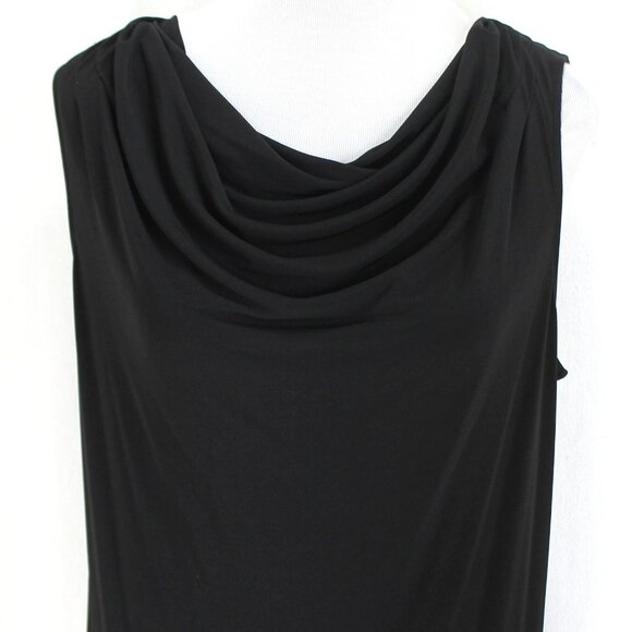 Calvin Klein Maxi Dress Womens Size L Solid Black Sleeveless Cowl Neck Knit - Picture 2 of 7